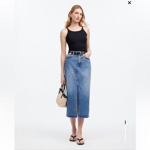 Madewell Blue Denim Midi Skirt